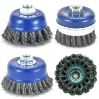 [Value Line - Professional Grade and DIY] Wire Cup Brushes,Twist Knotted, Heavy Cleaning Brushes Angle Grinder