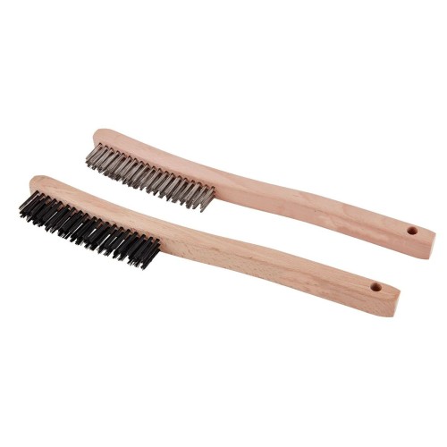 [Value Line-Professional Grade] Large Wire Brushes,Long Wooden Handle Hand Brushes